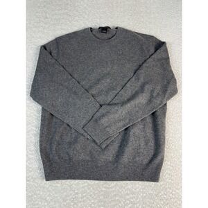 Marconi Sweater Mens Large Gray 100% Cashmere Crewneck Knit Pullover Classic